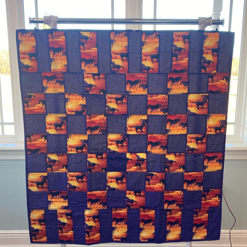 Handmade Horse Lap Quilt